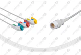 3 Lead Philips Compatible One Piece Reusable ECG Cable – IEC