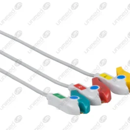 3 Lead Philips Compatible One Piece Reusable ECG Cable – IEC
